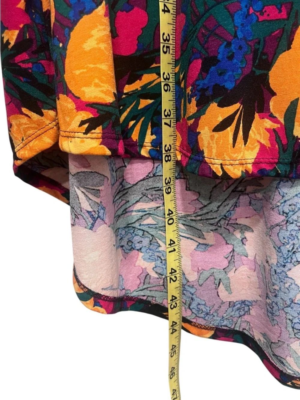 LuLaRoe Carly Dress Small Floral High Low Swing Dress Multicolor